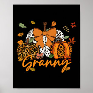 Granny Erntedank Leopard Pumpkin Coquette Bow M Poster