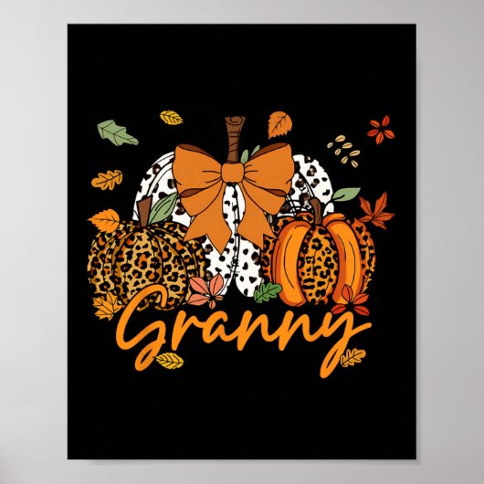 Granny Erntedank Leopard Pumpkin Coquette Bow M Poster (Vorne)