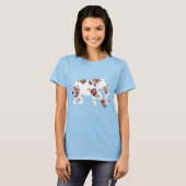 Granny Florals Gemustert Elephant T-Shirt (Vorne ganz)