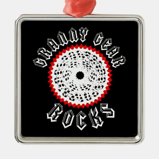 Granny Gear Rocks Cycling Ornament Aus Metall (Vorne)