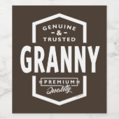 Granny Genuine Weinetikett (Einzelnes Label)
