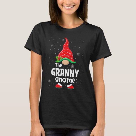 Granny Gnome Matching Family Group Christmas Party T-Shirt (Vorderseite)