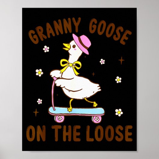 Granny Goose On The Loose Funny Birthday Matching Poster (Vorne)