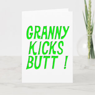 Granny Kicks Hintern! Grußkarte Karte