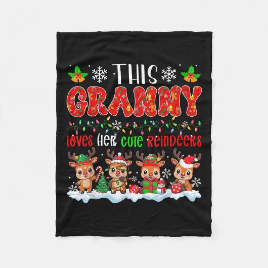 Granny Lieben Ihre Niedlichen Renditen Xmas Gruppe Fleecedecke (Vorderseite)