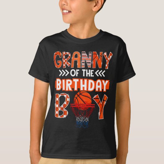 Granny Of The Birthday Boy Basketball Lover Matchi T-Shirt (Vorderseite)