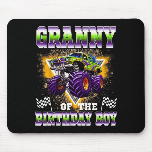 Granny Of The Birthday Boy Monster Truck Birthday  Mousepad (Vorne)