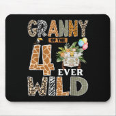 Granny Of The Four Ever Wild Safari 4th Birthday B Mousepad (Vorne)