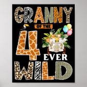 Granny Of The Four Ever Wild Safari 4th Birthday B Poster (Vorne)
