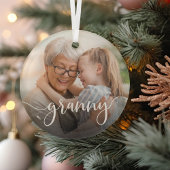 Granny Oma Script Overlay Ornament Aus Glas