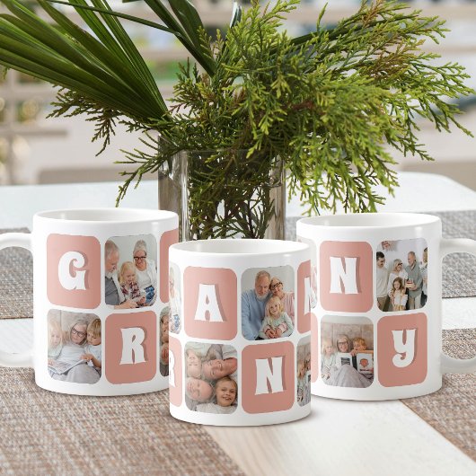 Granny Photo Collage Retro Text 6 Picture Template Kaffeetasse