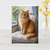 Granny’s Chair, Cat Blank Card Karte (Gelbe Blume)