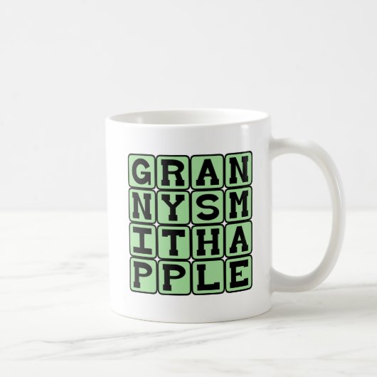 Granny Smith Apfel, Farbe und Obst Kaffeetasse (Rechts)