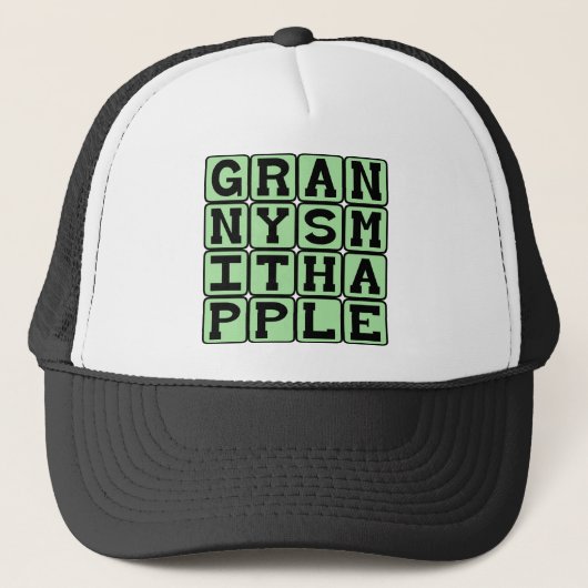 Granny Smith Apfel, Farbe und Obst Truckerkappe (Vorderseite)