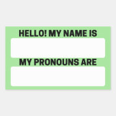 Granny Smith Name & Pronoun Labels Rechteckiger Aufkleber (Vorderseite)