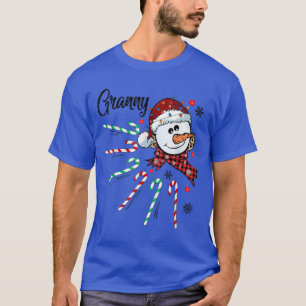 Granny Snowman Candy Cane Weihnachten Weihnachten T-Shirt