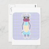 Granny Sock Monkey Postkarte (Vorne/Hinten)