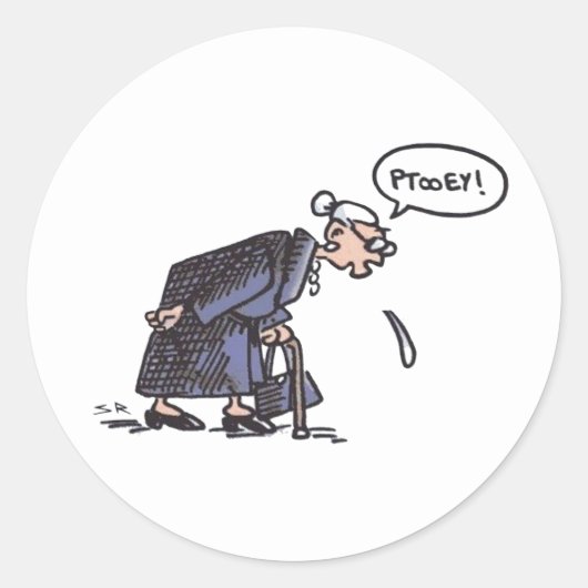 Granny Spitzen! Runde große Aufkleber (Vorderseite)