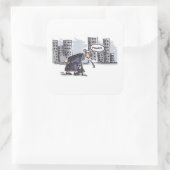 Granny Spitzen! Stadt mit viereckigen großen Aufkl Quadratischer Aufkleber (Tasche)