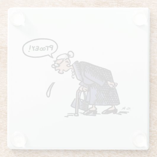 Granny Spitzen Untersetzer aus weißem Glas (Rückseite)