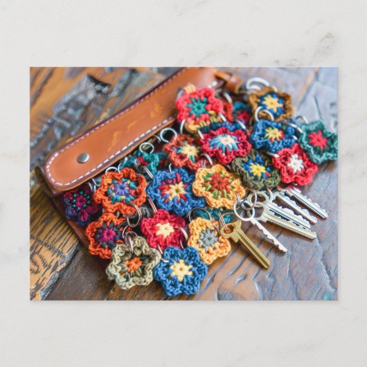 Granny Square Crochet Art Postkarte (Vorderseite)