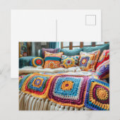 Granny Square Crochet Art Postkarte (Vorne/Hinten)