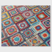 Granny Square Crocheted Quilt Geschenkpapier (Flach)