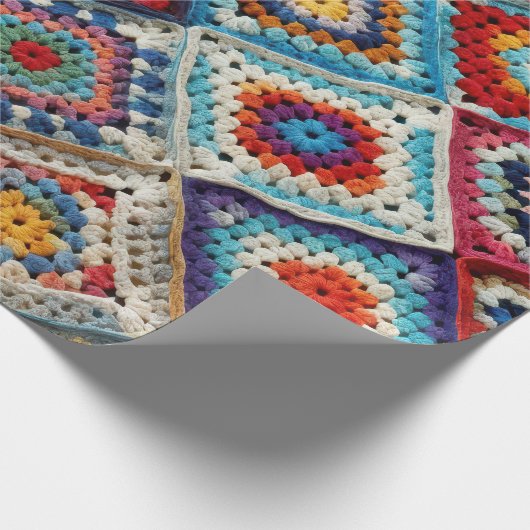 Granny Square Crocheted Quilt Geschenkpapier (Ecke)