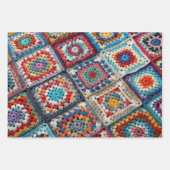 Granny Square Crocheted Quilt Geschenkpapier Set (Vorderseite 3)