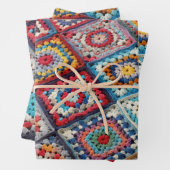 Granny Square Crocheted Quilt Geschenkpapier Set (Beispiel)