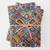 Granny Square Crocheted Quilt Geschenkpapier Set (Beispiel)