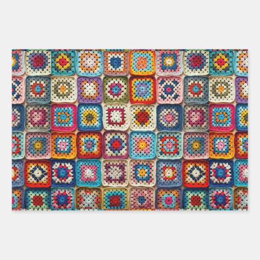 Granny Square Crocheted Quilt Geschenkpapier Set (Vorderseite 2)