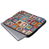 Granny Square Crocheted Quilt Laptopschutzhülle (Vorne Knopf)
