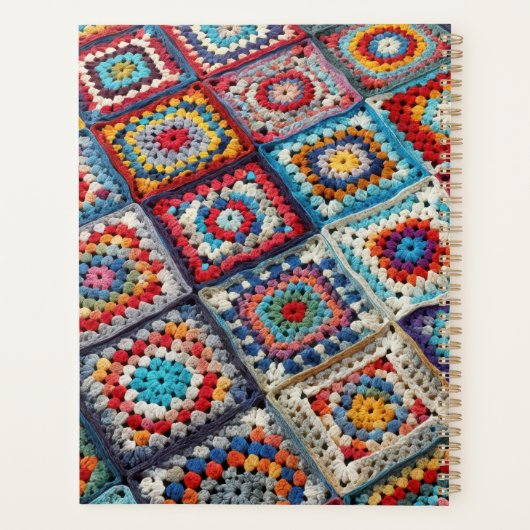 Granny Square Crocheted Quilt Planer (Rückseite)