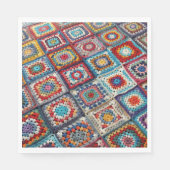 Granny Square Crocheted Quilt Serviette (Vorderseite)