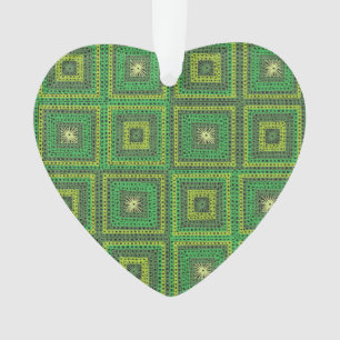 Granny Square Muster in Grün Ornament