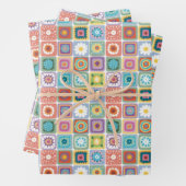 Granny Square Musterpapier Geschenkpapier Set (Beispiel)