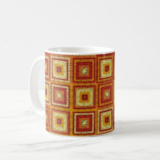 Granny Square Pattern Kaffeetasse (Vorderseite Links)