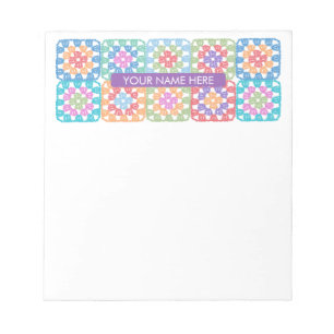 Granny Squares Crochet Notepad Notizblock