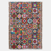 Granny Squares Crochet Pattern Blankon Print Decke (Vorderseite Vertikal)