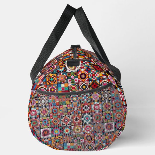 Granny Squares Crochet Pattern Blankon Print Duffle Bag (Rechts)