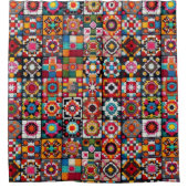 Granny Squares Crochet Pattern Blankon Print Duschvorhang (Vorderseite)