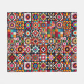 Granny Squares Crochet Pattern Blankon Print Fleecedecke (Vorderseite (Horizontal))