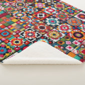 Granny Squares Crochet Pattern Blankon Print Sherpadecke (3/4)