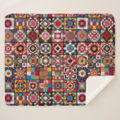 Granny Squares Crochet Pattern Blankon Print Sherpadecke (Vorderseite (Horizontal))