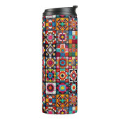 Granny Squares Crochet Pattern Blankon Print Thermosbecher (Nach links gedreht)