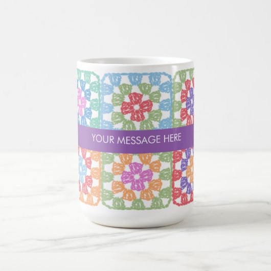 Granny Squares Crochet-Tasse Kaffeetasse (Mittel)