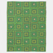 Granny Squares Green Fleece Blanket (Vorderseite)