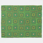 Granny Squares Green Fleece Blanket (Vorderseite (Horizontal))