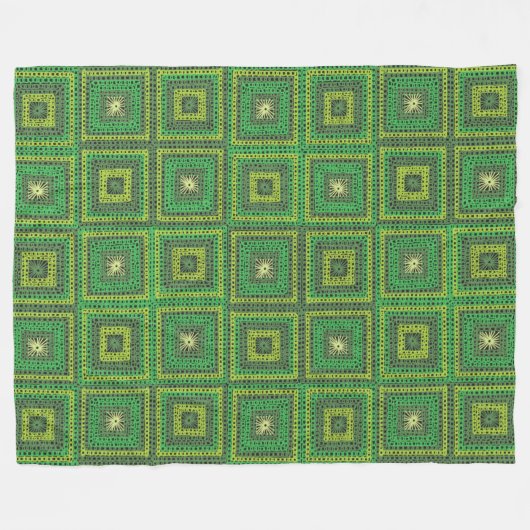 Granny Squares Green Fleece Blanket (Vorderseite (Horizontal))